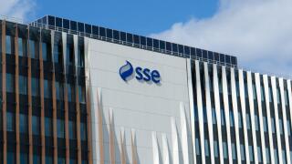 SSE plc logo on the side of their Reading offices.