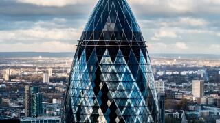 The Gherkin building, London, UK.