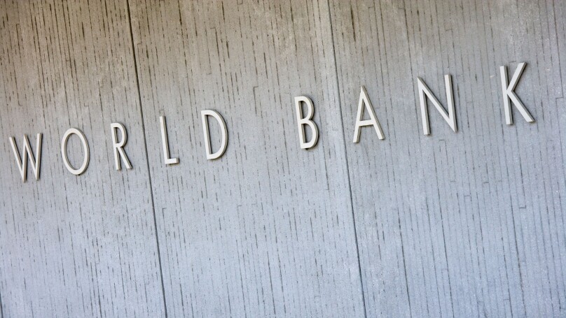The World Bank logo outside of H building. WorldBank World Bank Group headquarters main office building exterior. Washington DC.. Image shot 04/2009. Exact date unknown.