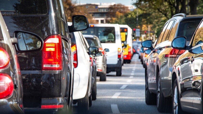 Traffic jam in the city