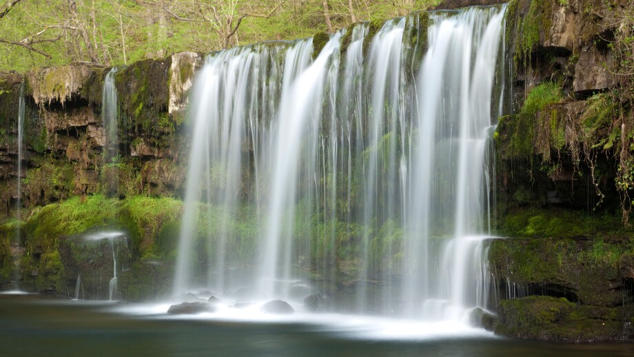 Forest River and Waterfall, Wales, UK