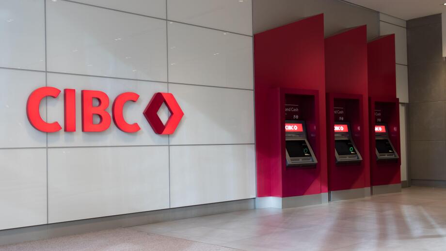 Newly installed CIBC atm machines are seen in a downtown Toronto building; CIBC is one of Canada's Big 5 banks, the 5th largest in Canada.