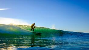 Surfer in Biscarrosse Plage (south western France)