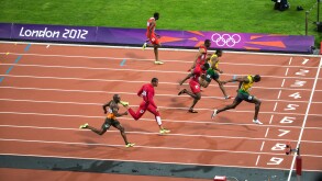 Usain Bolt (JAM) winning Men's 100m Final at the Olympic Summer Games, London 2012