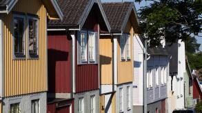 Traditional Swedish wooden houses, Karlskrona, Blekinge, South Sweden, Sweden, Scandinavia, Europe
