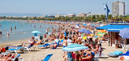 The beach at Salou in Catalonia, Spain