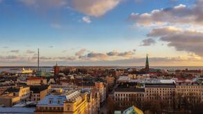 Aerial view of Helsinki, capital of Finland