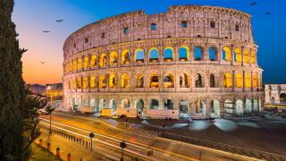 Colosseum in Rome, Italy at night