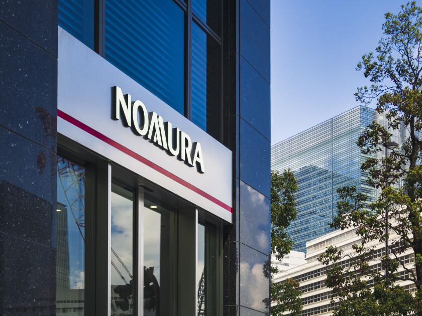 NOMURA Holdings Japanese financial holding company Banking financial services Headquarters at Nihonbashi Tokyo Japan - APR 18, 2019 