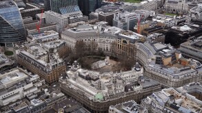 Aeriel view of Finsbury Circus in the City of London