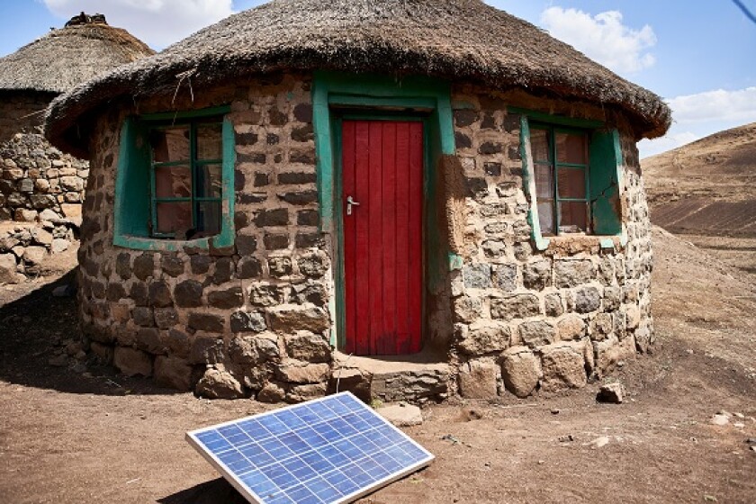 Solar panel Africa Lesotho from Alamy 20Jul22 575x375