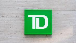 Washington, D.C. / USA - July 03 2020: Sign at the entrance of TD Bank, a subsidiary of the Canadian multinational Toronto-Dominion Bank.