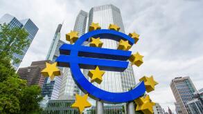 EU, Euro, Frankfurt, Germany, Europe, bank, blue, business, city, European union, image, money, monument, stars, symbol, trade,