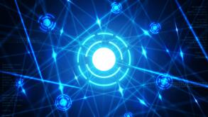 blue abstract futuristic digital business networking technology background