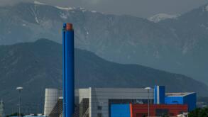 Turin, Gerbido, Piedmont Italy 27 May 2018. The waste-to-energy plant of the company TRM-IREN GROUP. Framing of the industrial waste treatment complex