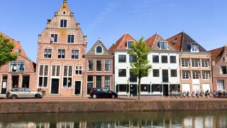 Old house on the habour of the Dutch historic town Hoorn.