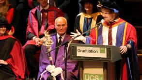 Ed Sheeran addresses fellow graduates at a graduation ceremony at University Campus Suffolk in Ipswich, where he will receive an honorary degree for his "outstanding contribution to music". The 24-year-old singer-songwriter is to be awarded an honorary do