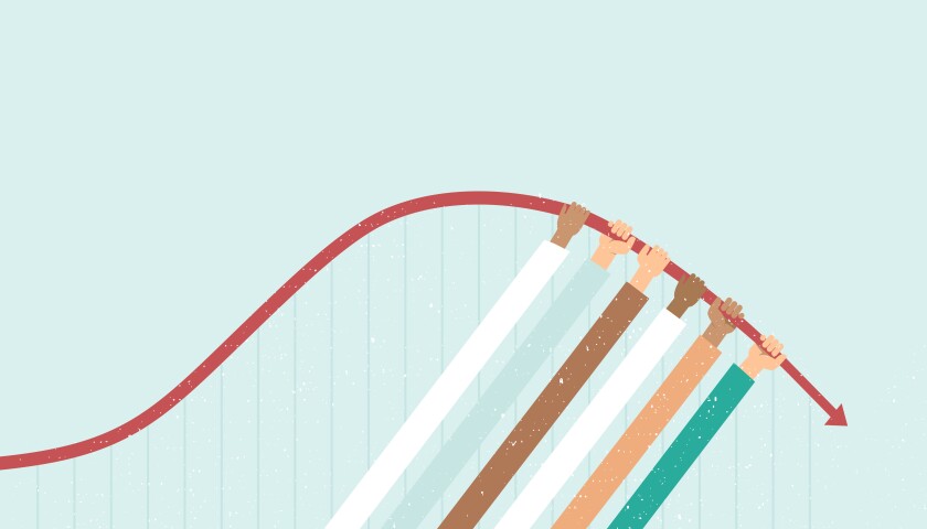 Flatten the curve concept for coronavirus COVID-19 disease outbr