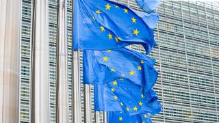 European Union Flags in the European Quarter in Brussels (Belgium)
