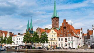 Skyline of Lubeck, UNESCO World Heritage Site, Schleswig-Holstein, Germany, Europe