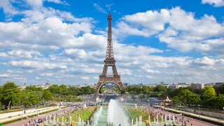 Eiffel Tower and the Trocadero Fountains, Paris, France, Europe