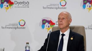 Tunisia's President Kais Saied attends the first working session of the 18th Francophone countries Summit in Djerba on November 19, 2022. Photo by Ludovic Marin/Pool/ABACAPRESS.COM