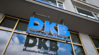 DKB AG logo sign of the Deutsche Kreditbank Berlin. Bank for retail clients and financial institution for loans. Subsidiary company of the BayernLB.