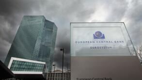 Ecb European Central Bank With Dark Clouds