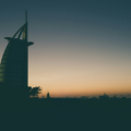 Burj Al Arab, Dubai, United Arab Emirates at Sundown