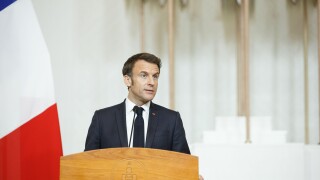 Ulaanbaatar, Mongolia. 21th May 2023. Emmanuel Macron makes first French presidential visit to Mongolia. Credit: L.Enkh-Orgil.