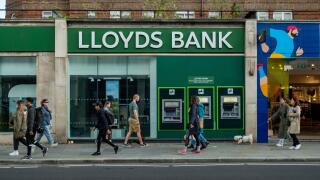 London- October 2021: Lloyds Bank branch in Chelsea, a British commercial and retail bank