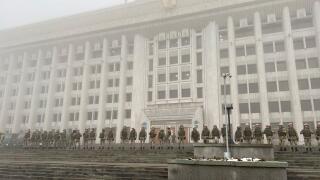 Almaty, Kazakhstan. 5th Jan, 2022. Security measures by the mayor's office after protests against the rise in the price for liquefied petroleum gas used for vehicles. Following a meeting of the government commission with protesters, the fuel price raised