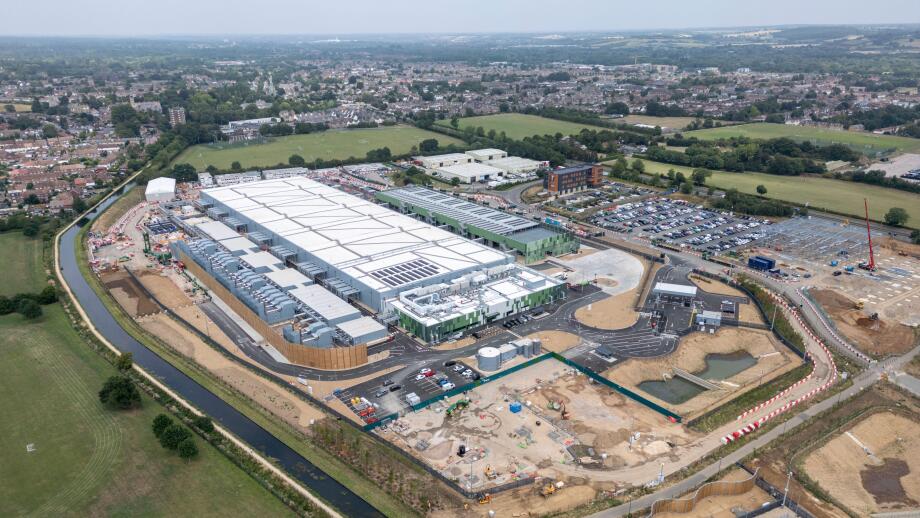 Aerial view of the new Google data centre under construction (July 2025), Waltham Cross, UK