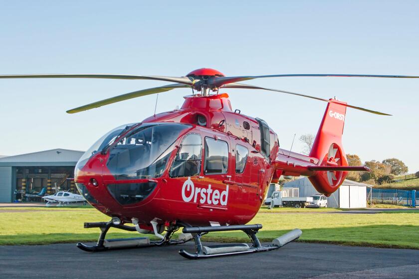 G-ORST Airbus Helicopters EC135 T3 of Babcock Mission Critical Services Onshore Ltd ORSTED at Gloucestershire Airport November 2020