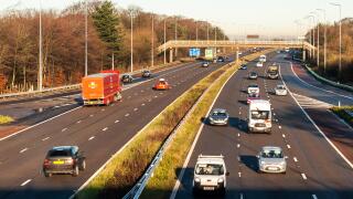 Chorley, UK. 24th Dec, 2018. Cars race up the M6 on the busiest travel day of the year. It is predicted half of Britain's vehicles will be on the road today. Credit: Andy Gibson/Alamy Live News.