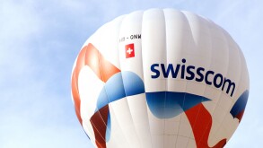 A Swisscom hot air balloon, Switzerland, Europe