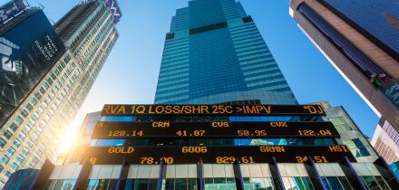 New York City, Stock ticker at Morgan Stanley Building