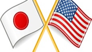 US Japan flags