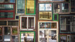 chinese old wooden windows wall
