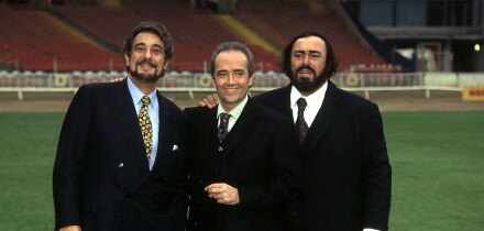 THE THREE TENORS  from left Placido Domingo, Jose Carreras Luciano Pavarotti at Wembley Stadium, London, in 1996.