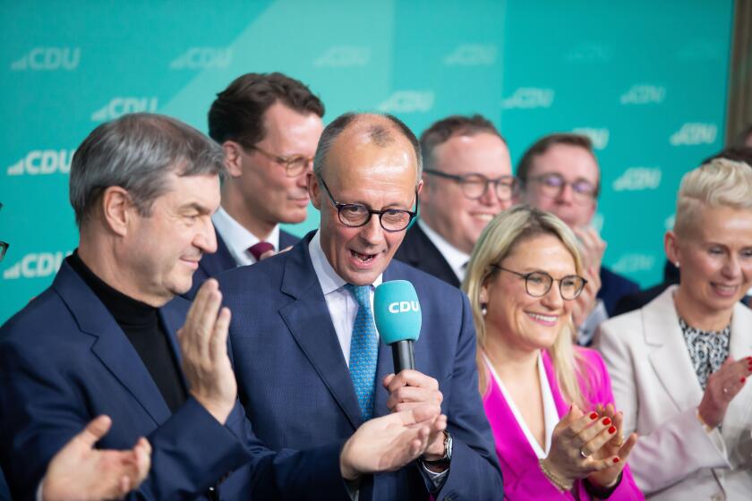 Berlin, Germany, 23st. Februar, 2025 CDU election evening in ?Konrad-Adenauer-Haus?, Friedrich Merz present his
Federal election success of CDU
