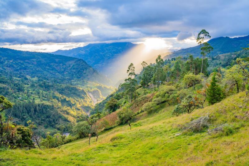 beautiful ray of sunshine at Guayabal, ramiriqui, Boyaca, Colombia