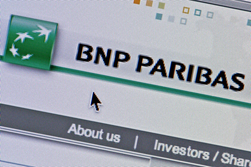 Close up of the BNP Paribas logo as seen on its website. (Editorial use only: print, TV, e-book and editorial website).
