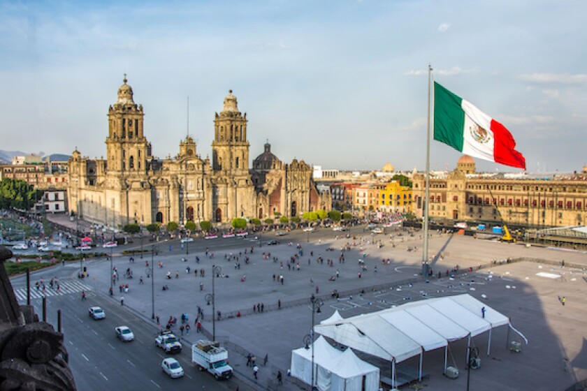 Mexico City, Zocalo, downtown, Constitution square, LatAm, Mexico, 575