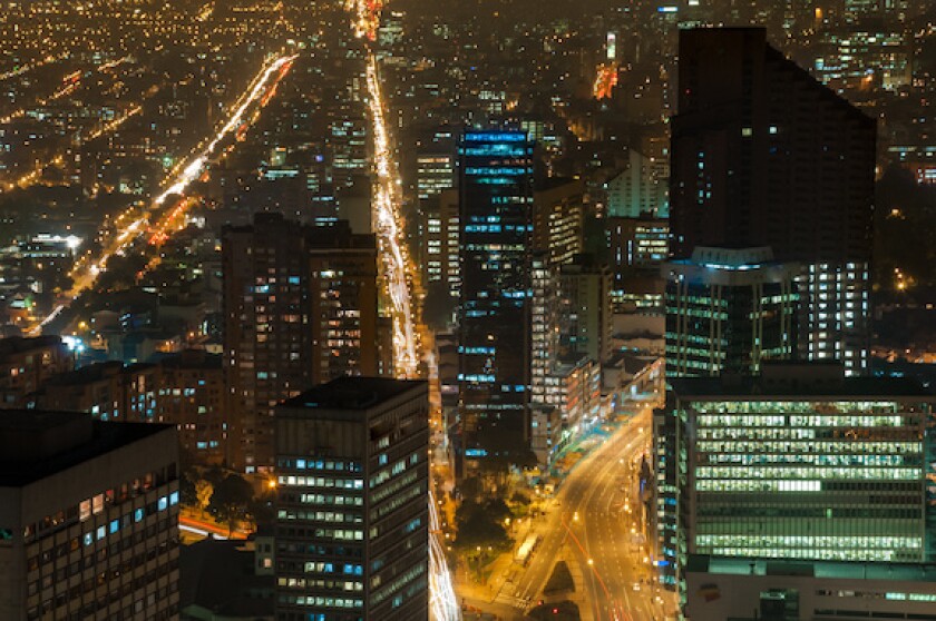 Bogota, downtown, lights, night, capital city, LatAm, GEB, Grupo Energia Bogota, 575, Colombia