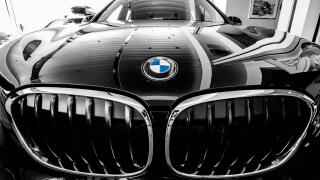 Lviv, Ukraine - August 6, 2020:BMW emblem on a bmw car