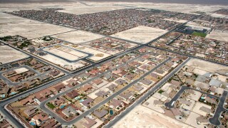 New homes being built in the suburbs of Las Vegas Nevada USA