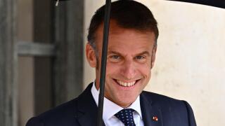 Paris, France. 24th July, 2025. On July 24, 2025, French President Emmanuel Macron received the Prime Minister of the Republic of Lebanon, Mr. Nawaf Salam, for a working lunch at the Elysee Palace. - 24/07/2025 - France/Paris - Julien Mattia/Le Pictorium