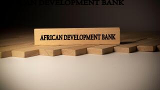 African development bank written on wooden surface. Concept created from wooden sticks