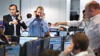 BGC Voice + Electronic Brokerage company trading floor , where traders compete on prices, City of London, UK